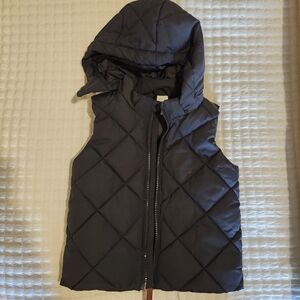 Quilted Hooded Vest in navy h&m 9 to 12m